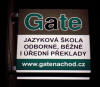 Nová tabule na budově jazykové školy (2007)